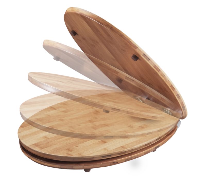 Bemis Universal Slow Close Bamboo Toilet Seat Dark