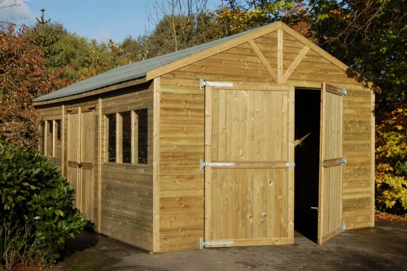 Tongue & Grove Garage With Installation - (H) 2.89m x (W) 3.69m x (D) 5.14m