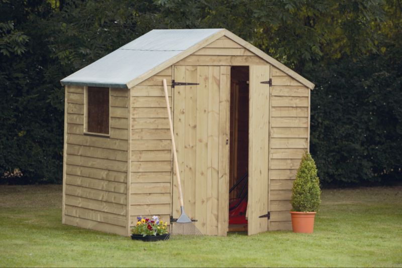 Overlap Apex Shed with Assembly | B &amp; Q | Cheap Deals on Sheds | Sheds 