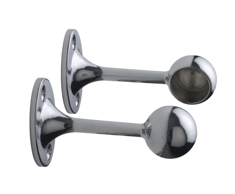 Colorail Deluxe End Brackets Q100AC Chrome Effect 19mm Dia
