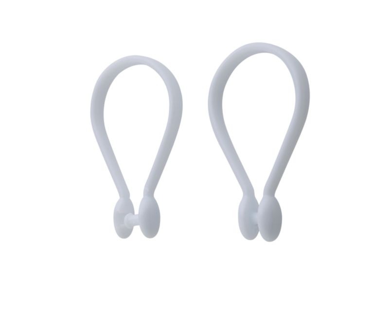 Colorail Plastic Shower Rings Q109xw White 19mm/25mm Dia