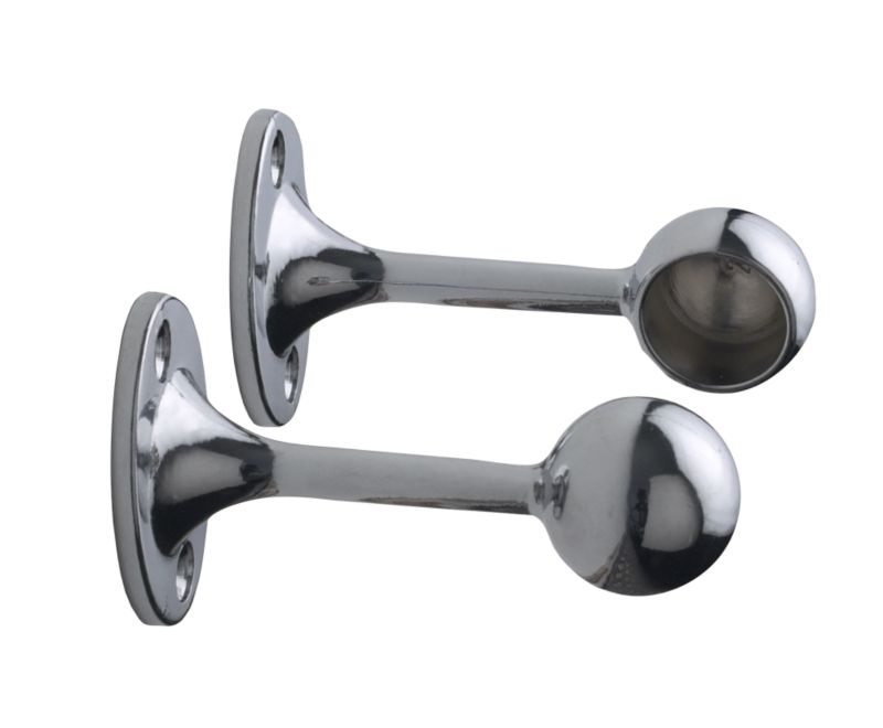 Colorail Deluxe End Brackets Q100BC Chrome Effect 25mm Dia