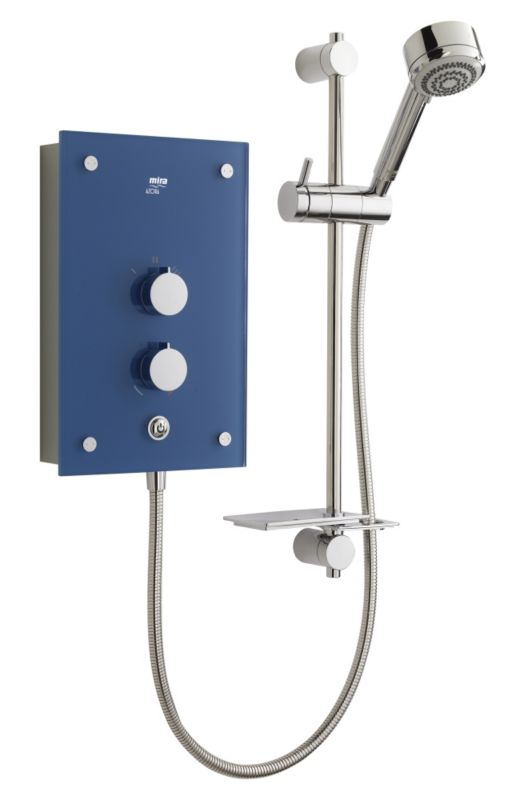 Azora 9.8kW Electric Shower Blue Glass