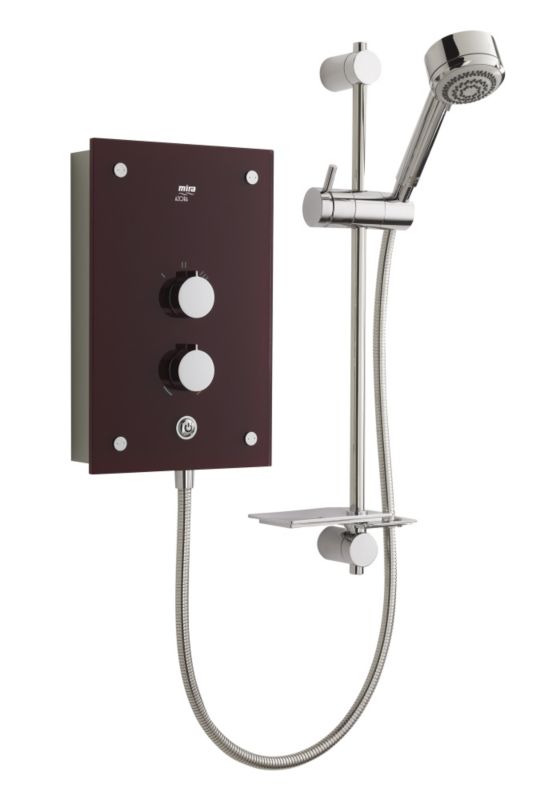 Azora 9.8kW Electric Shower Grape Glass