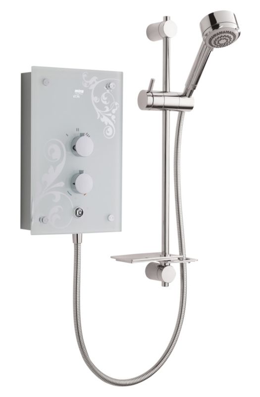 Azora 9.8kW Electric Shower White Flock