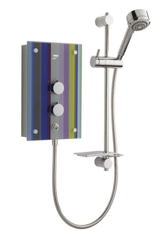 Azora 9.8kW Electric Shower Coloured Stripes