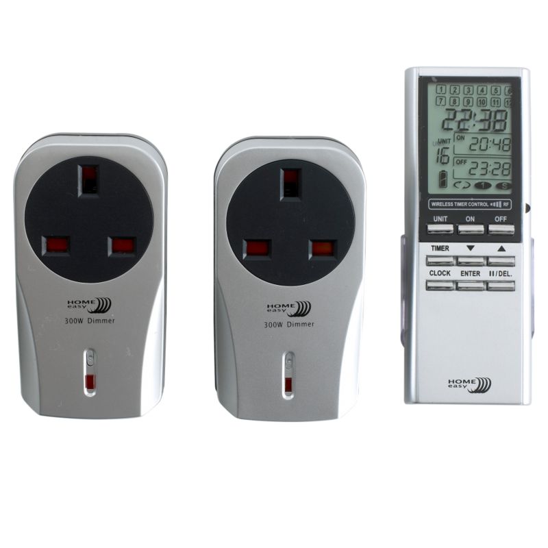 Home Easy Remote Control Dimmable Socket Kit Silver Effect