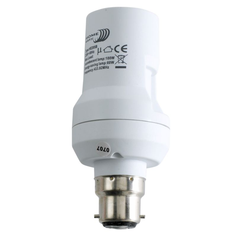 Home Easy Remote Bulb Holder Bayonet Fit White