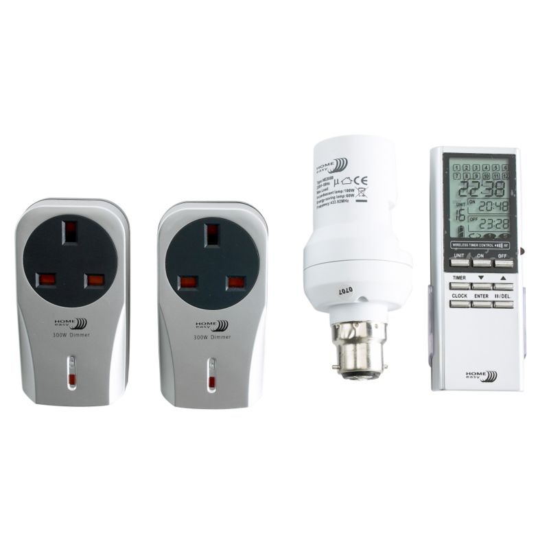 Home Easy Remote Control Timer and Bulbholder Socket Kit White