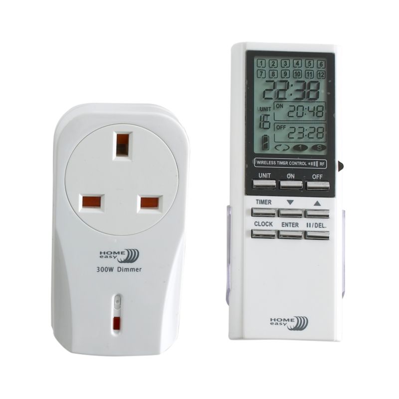 Home Easy Remote Control Dimmable Socket and Timer White