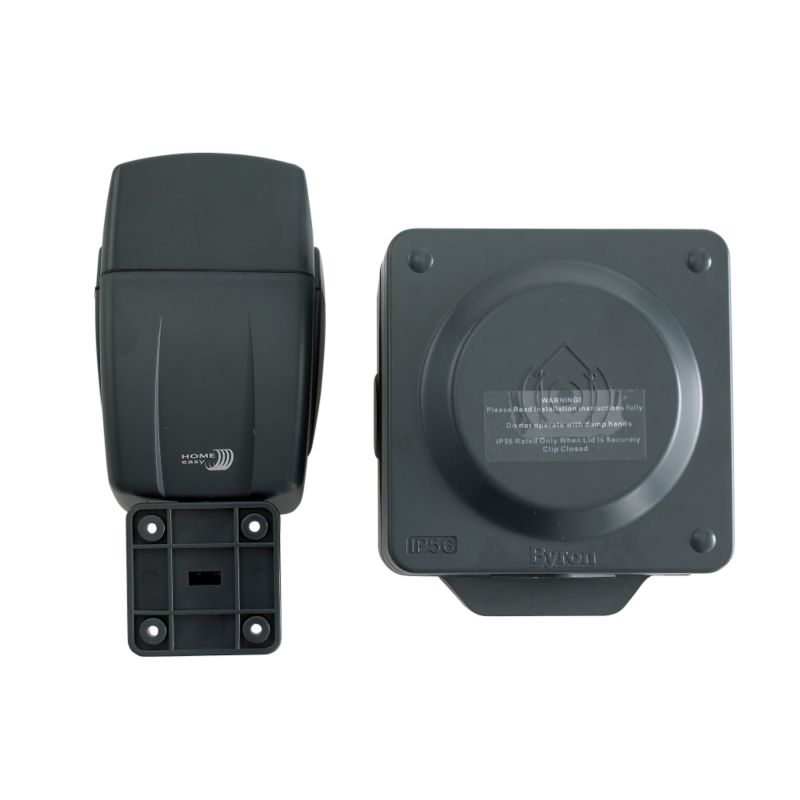 Home Easy Remote Control Outdoor Socket and PIR Black