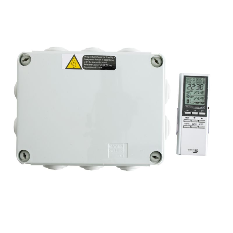 Home Easy Remote Control 4 Gang Outdoor Socket Grey