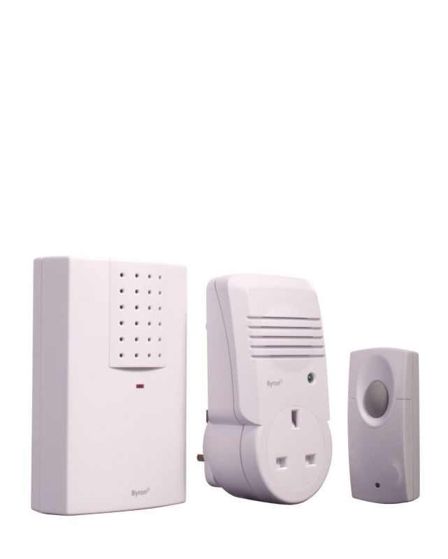 Wire Free Portable Plug Through Door Chime White