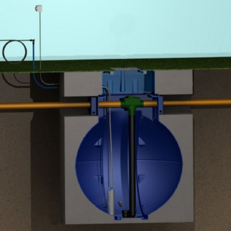 underground Tank 4500L Blue (D) 2000 x (H) 2830mm