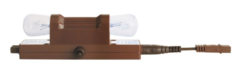 Twin Pygmy Brown Plastic Light With Push Switch H52mm x W144mm