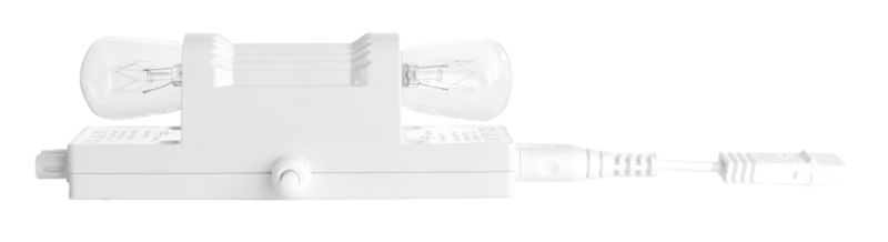 Twin Pygmy White Plastic Light With Push Switch H52mm x W144mm
