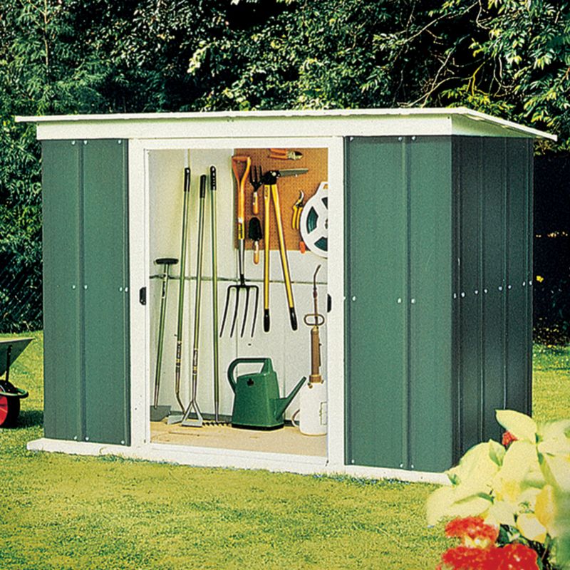 Pent Metal Shed - Model 46 No Floor - (H) 5ft7in x (W) 5ft8in x (D) 3ft10in