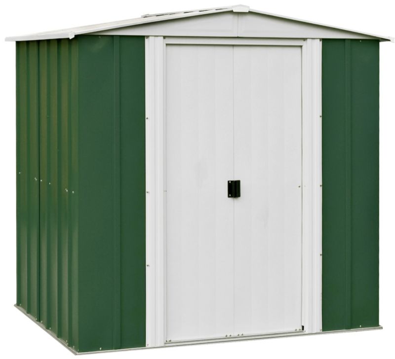 Arrow 639times539 Greenvale Metal Apex Roof Shed with floor and assembly