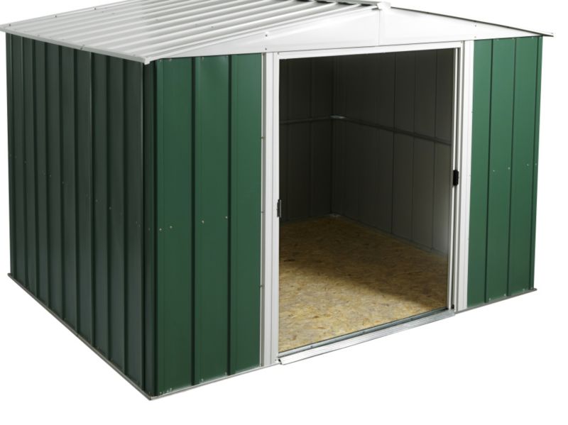 Arrow 1039times839 Greenvale Metal Apex Roof Shed with floor and assembly