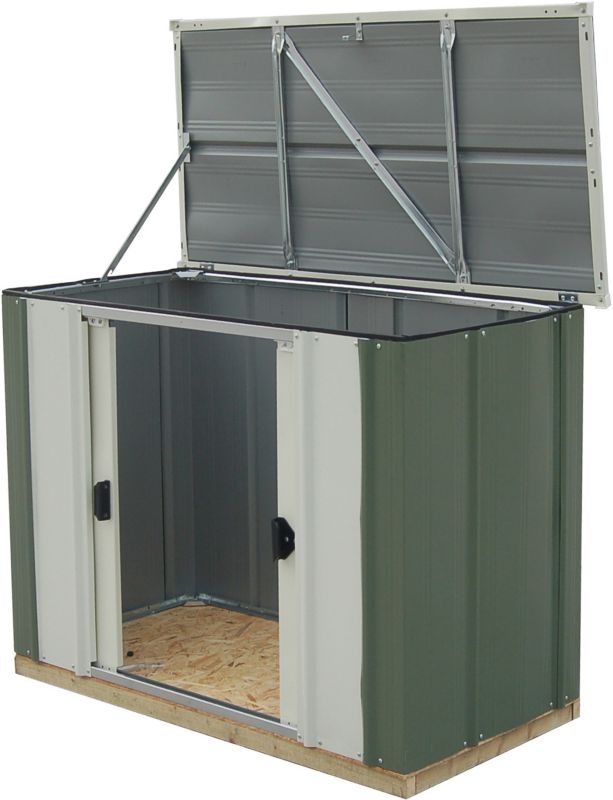Arrow 439times239 Greenvale Metal Storage Box with floor and assembly