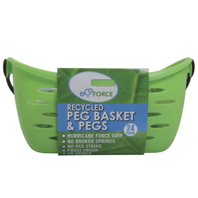 Recycled Peg Basket and 24 Pegs