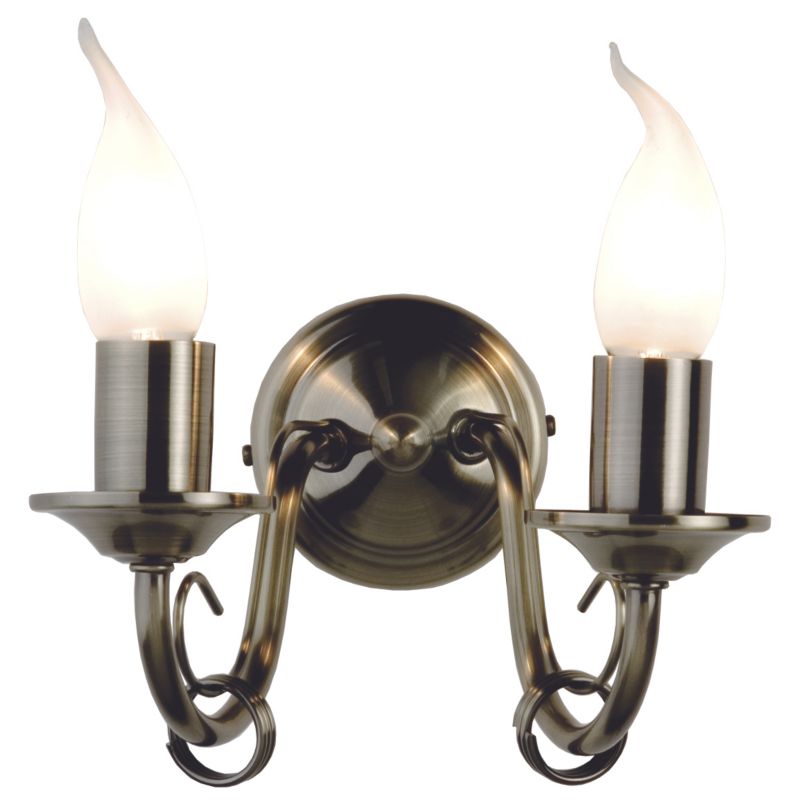 PRIORY Antique Brass Effect Wall Light