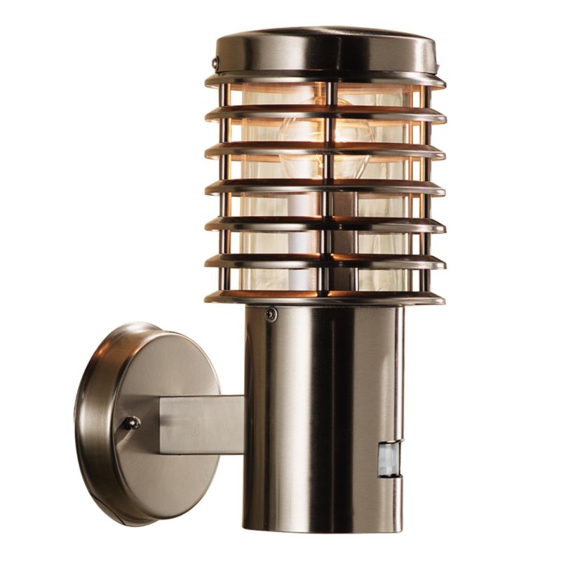 Clipper Wall Pir 7013 Brushed Stainless Steel 100w