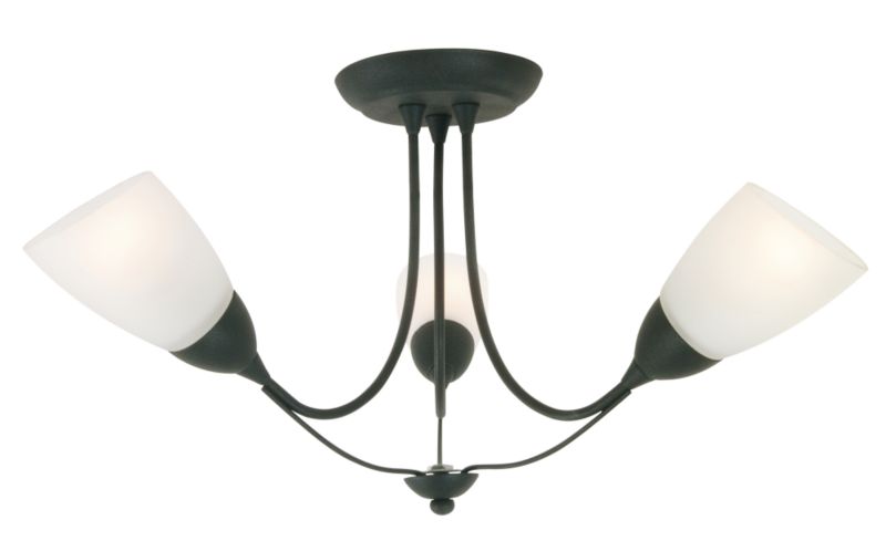 Venus Semi Flush Textured Black