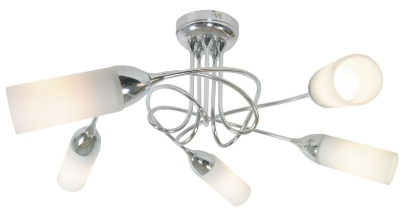 Unbranded Klute Semi Flush 7245 Chrome Effect 40w