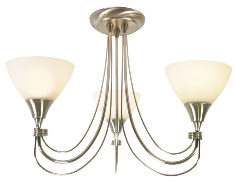 Alfaro Brushed Chrome Effect Semi Flush
