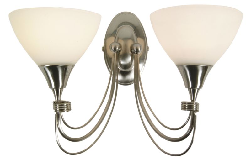 Lights by B&Q Alfaro Brushed Chrome Effect Wall Light