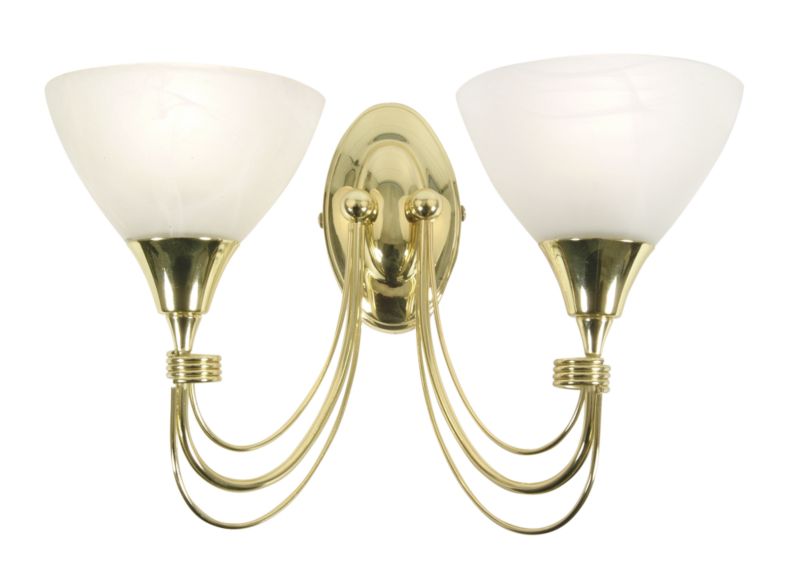 Lights by B&Q Alfaro Brass Effect Wall Light