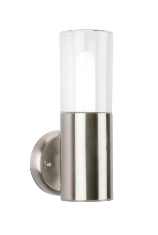 Randit 1lt Wall 35825 Brushed stainless steel and clear glass 13W