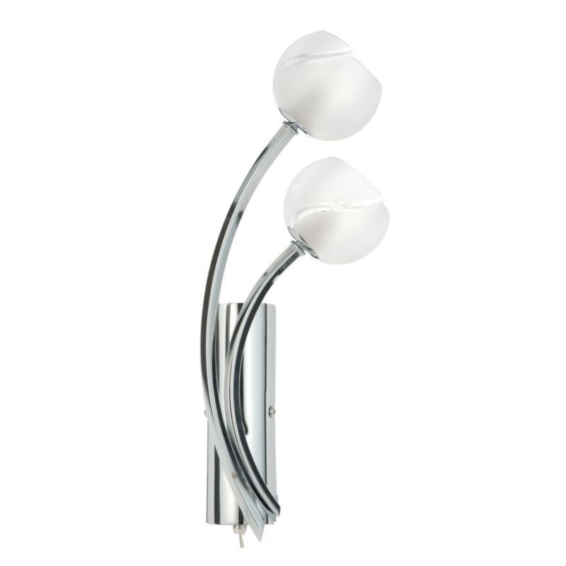 Poole Lighting Tempest 2 Light Metal and Glass Wall Light