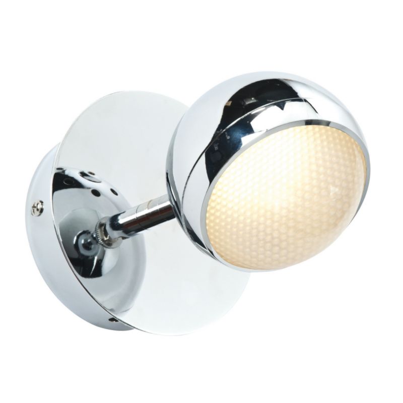 Pluto 1 Light Metal and Glass Wall Light