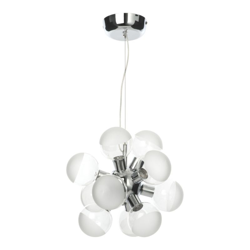 12 Light Metal and Glass Ceiling Light in