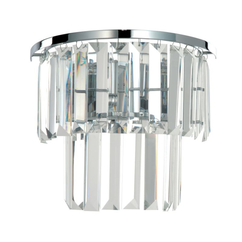 Knightsbridge 1 Light Metal and Glass Wall Light