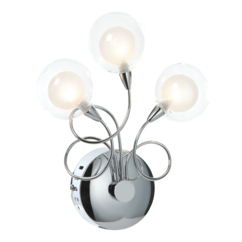 Poole Lighting Freefall 3 Light Metal and Glass Wall Light