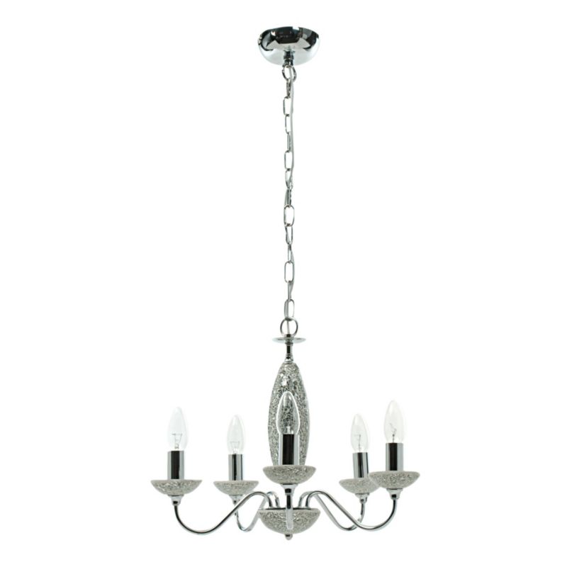 Cambria 5 Light Metal and Glass Ceiling Light
