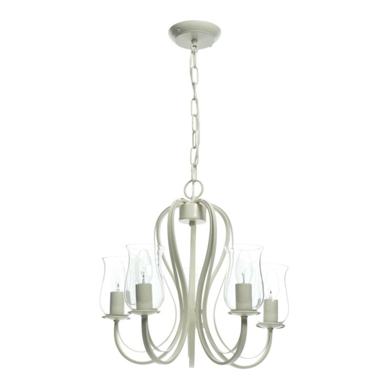 Chateau 5 Light Metal and Glass Ceiling Light in