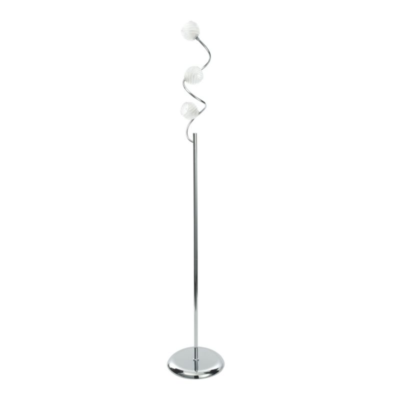Unbranded Spyral 3 Light Metal and Glass Floor Lamp in