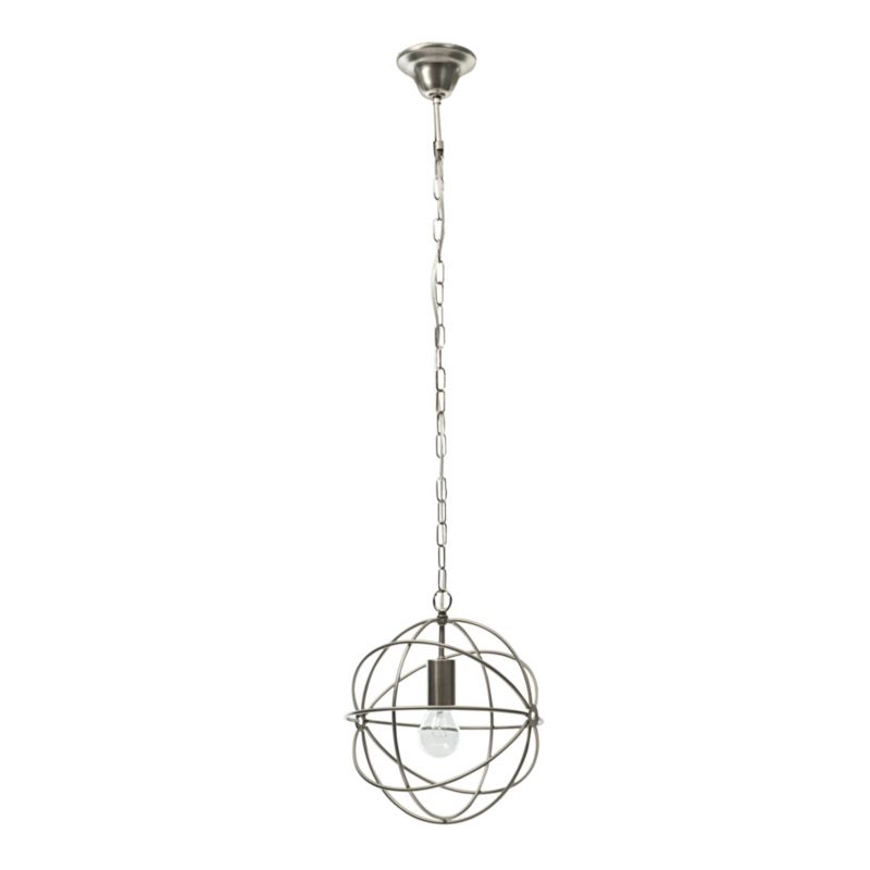 1 Light Steel Ceiling Light in Brushed