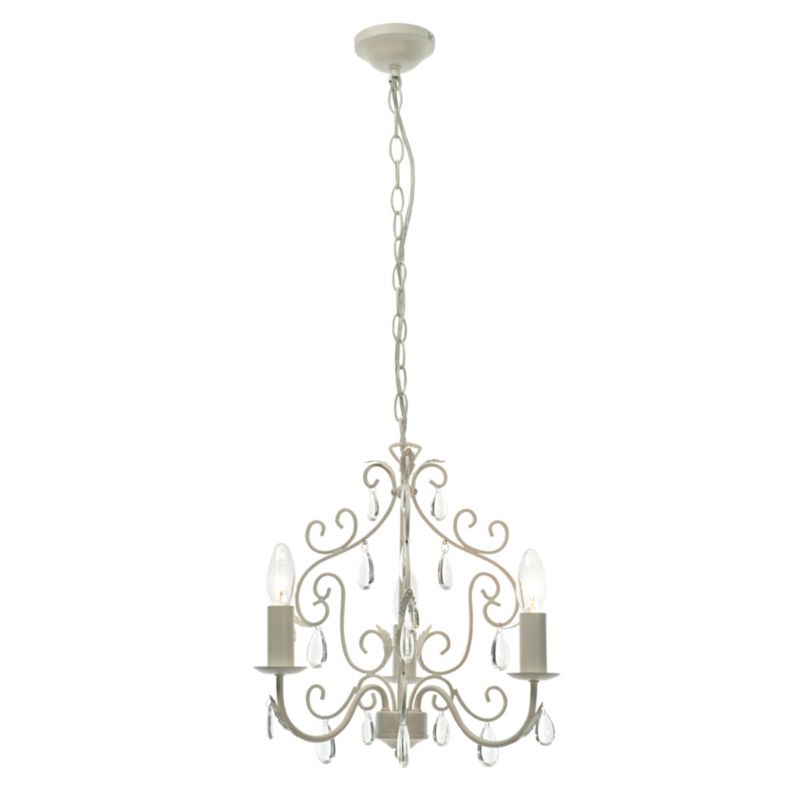 Arielle 3 Light Steel Ceiling Light in Ivory