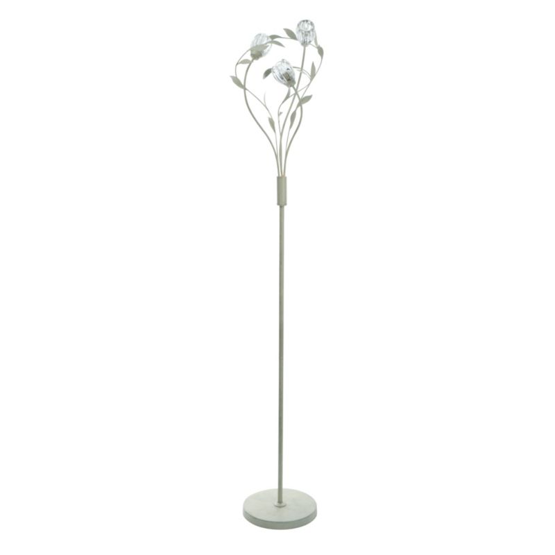 3 Light Metal and Glass Floor Lamp in