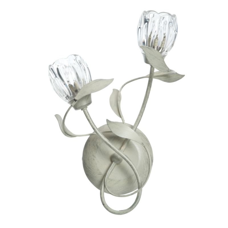 Jessica 2 Light Metal and Glass Wall Light in