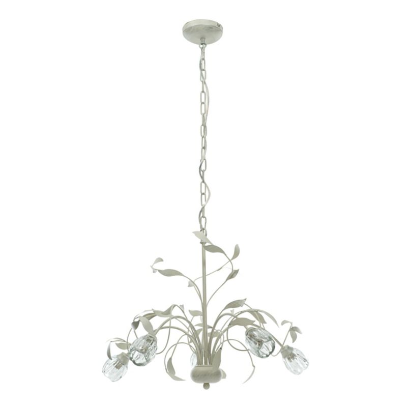 5 Light Metal and Glass Ceiling Light in