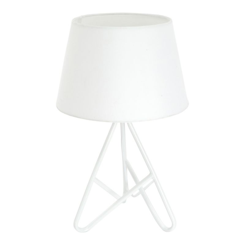 Funki 1 Light Metal and Fabric Table Lamp in White