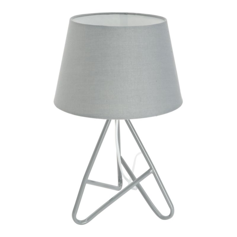 Unbranded Funki 1 Light Metal and Fabric Table Lamp in Grey