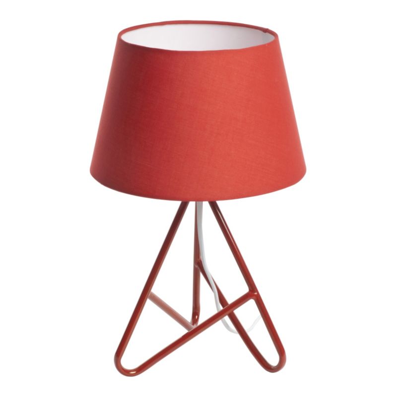 Funki 1 Light Metal and Fabric Table Lamp in Red