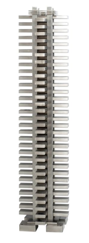 Accuro Korle Totem 2560 Radiator Brushed Stainless Steel H 137 x W 32 x D 32cm